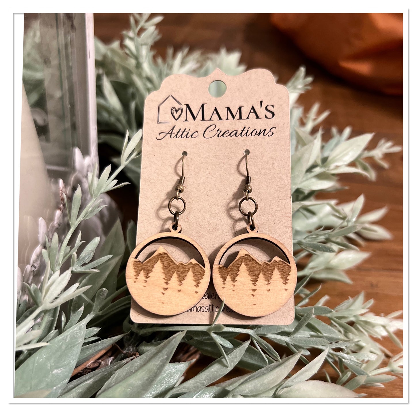 Wood Dangle Earrings