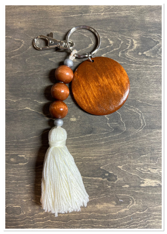 Wooden Beads Tassel Keychain