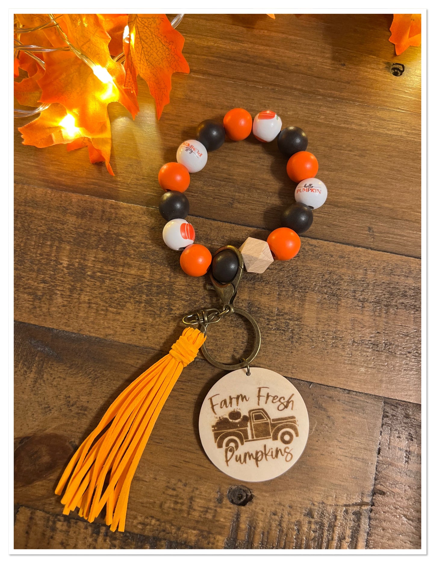 Fall Wristlets Wood Beads