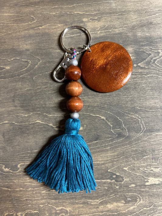 Wooden Beads Tassel Keychain