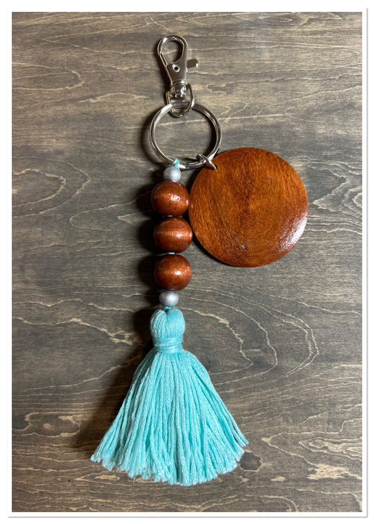 Wooden Beads Tassel Keychain